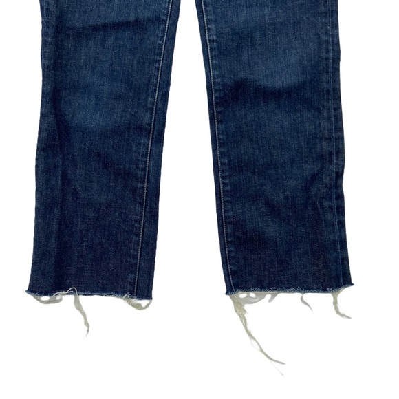 Paige Denim Melrose Low Rise Straight Leg Destroyed Hem Cropped Jeans - Picture 6 of 9